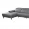 Mercer Sectional Sofa in Slate Gray Leather by Beverly Hills