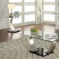 Roxo Coffee & 2 End Tables Set CM4728 in Silver & Black