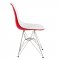 Cresco Set of 4 Dining Chairs CR19WR in White & Red - LeisureMod