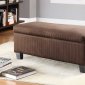 Clair Storage Bench 471NF in Chocolate Fabric by Homelegance