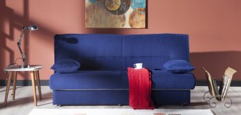 Regata Tetris Blue Sofa Bed in Fabric by Sunset [IKSB-Regata Tetris Blue]