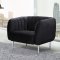 Willow Sofa 687 in Black Velvet Fabric by Meridian w/Options