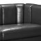 Black Premium Bycast Leather Contemporary Sofa w/Divided Details