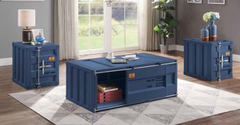 Cargo Coffee Table 3Pc Set 87890 in Blue by Acme [AMCT-87890 Cargo]