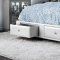 Demi Upholstered Bed CM7301 in White Leatherette