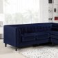 Taylor Sectional Sofa 643 in Navy Velvet Fabric by Meridian