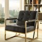 Sienna Accent Chair CM-AC6262GL-BK 2Pc Set in Black & Gold