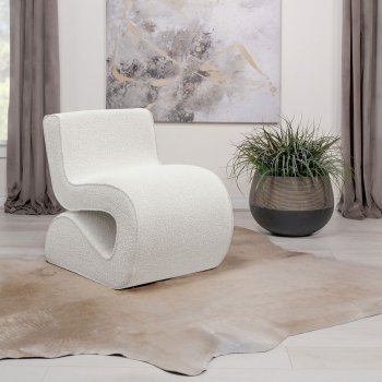 Ronea Accent Chair Set of 2 903154 in Cream Boucle by Coaster [CRAC-903154 Ronea]