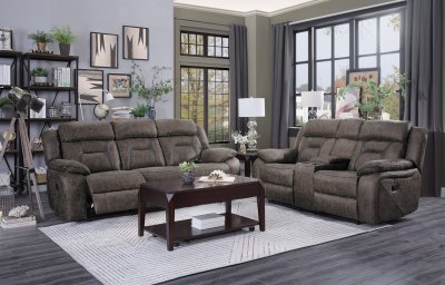 Madrona Hill Recliner Sofa 9989DB in Dark Brown by Homelegance