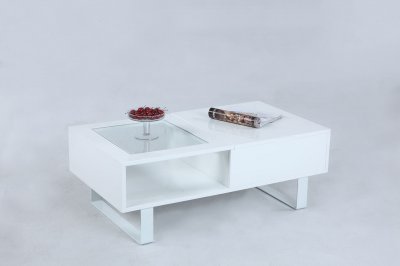 3511 Coffee Table 3Pc Set in White by Chintaly