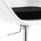 White Fiberglass Modern Swivel Chair w/Black Velour Cushion