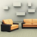 Two-Tone Modern Living Room Set with Sleeper Sofa