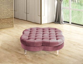 Lucky Clover Ottoman / Coffee Table in Dusty Rose Fabric [KCCT-Lucky Clover Dusty Rose]