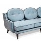 Azure Chenille Fabric Modern Draper Sofa & Loveseat w/Options