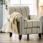 Wilkie Accent Chair SM8311-CH in Yellow & Gray Striped Fabric