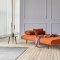 Unfurl Lounger Sofa Bed in Orange Corduroy 595 by Innovation