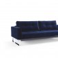 Cassius Vintage Sofa Bed in Dark Blue by Innovation, Chrome Legs