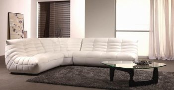 B240B Ivory Leather Contemporary 3PC Sectional Sofa by VIG [VGSS-B240B Ivory]