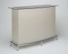 Off-White High Gloss Finish Modern Bar Unit w/Black Glass Top