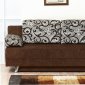 Dark Brown Fabric Modern Sofa Bed Convertible w/Metal Legs