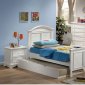 White Finish Kids Bedroom w/Louvered Shutter Bed Design