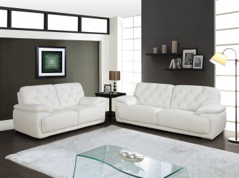 U1066 Sofa in Pluto White by Global w/Options [GFS-U1066 White]