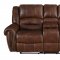 Center Hill Recliner Sofa 9668NSD in Saddle Brown by Homelegance