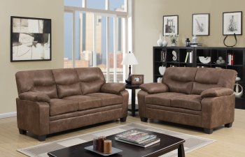 U880028 Sofa & Loveseat in Mocha Fabric by Global w/Options [GFS-U880028-M]