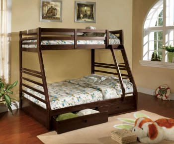 CM-BK588EX California III Twin/Full Bunk Bed in Dark Walnut [FAKB-CM-BK588EX California III]