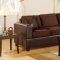 Chocolate Microfiber Plush & Faux Leather 2Pc Living Room Set