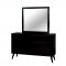 Lennart CM7387BK 5Pc Bedroom Set in Black w/Fabric Headboard