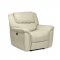 Dawson Power Reclining Sofa Set in White Leather Match