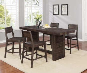 Barnes 5Pc Counter Ht Dining Table 108168 in Coffee by Coaster [CRDS-108168-Barnes]