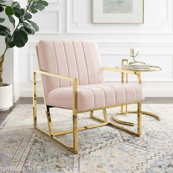 Inspire Accent Chair in Pink Velvet by Modway [MWAC-3914 Inspire Pink]