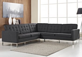 Loft L-Shaped Sectional Sofa in Dark Gray Fabric by Modway [MWSS-Loft L Dark Gray]