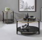 Thistle Coffee Table 3Pc Set 83305 in Faux Black Marble by Acme