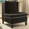 Ozella Accent Chair 59576 2Pc Set in Black Velvet Fabric by Acme