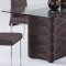 Brown Modern Dining Room Glass Top Table w/Optional Chairs