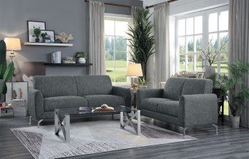 Venture Sofa & Loveseat 9594DGY in Dark Gray by Homelegance [HES-9594DGY-Venture Set]