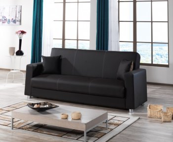 Tempo Sofa Bed in Brown Leatherette by Casamode [CMSB-Tempo Brown]