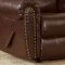 Cognac Brown Bonded Leather Sofa & Chair Set w/Reclining Seats