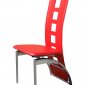 Set of 4 Red Bicast Contemporary Dining Chairs w/Chrome Legs