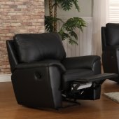 Black Leatherette Modern Reclining Sofa & Loveseat Set w/Options