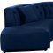 Kenzi Sectional Sofa 641 in Navy Velvet Fabric by Meridian