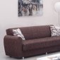 Boston Sofa Bed & Loveseat Set in Brown Fabric w/Options