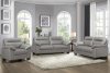 Denizen Sofa & Loveseat 9537GRY Gray Leather Match - Homelegance