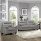 Denizen Sofa & Loveseat 9537GRY Gray Leather Match - Homelegance