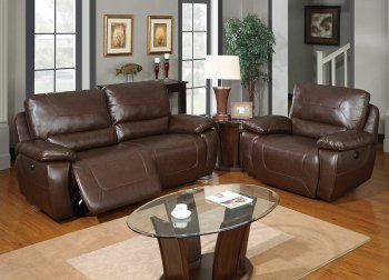 U1027 Reclining Sofa Brown Bonded Leather - Global Furniture USA [GFS-U1027]