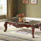 Eustoma Coffee Table 83065 in Walnut & Marble by Acme w/Options