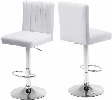 Joel Bar Stool 710 Set of 4 White Velvet Fabric by Meridian